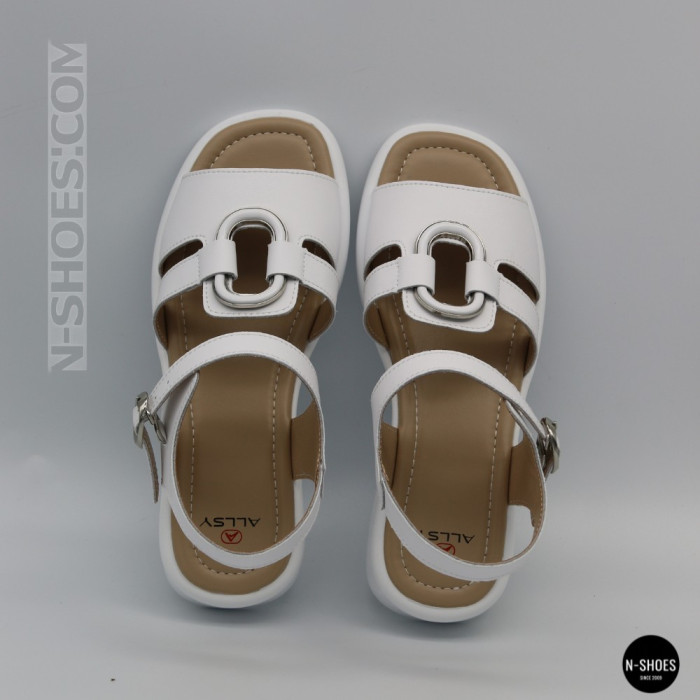 Белые женские босоножки из натуральной кожи Allsy 2100678 8004-1 white 6236