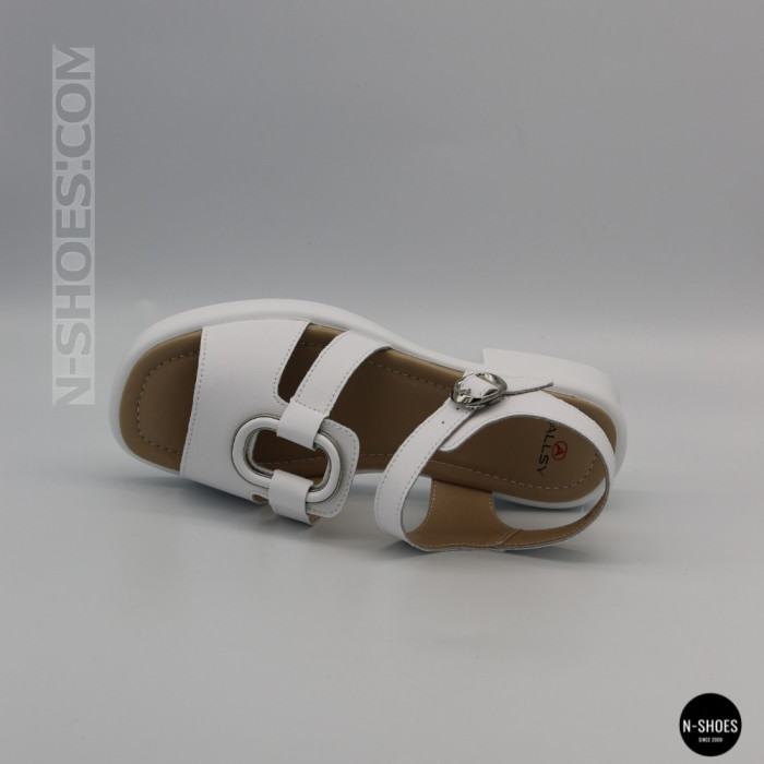 Белые женские босоножки из натуральной кожи Allsy 2100678 8004-1 white 6236