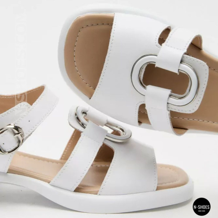 Белые женские босоножки из натуральной кожи Allsy 2100678 8004-1 white 6236