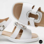 Белые женские босоножки из натуральной кожи Allsy 2100678 8004-1 white 6236