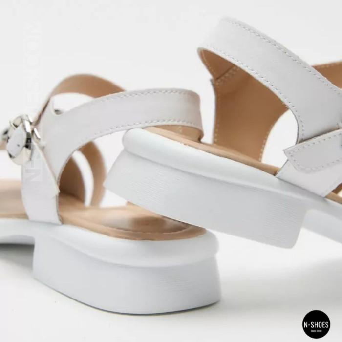 Белые женские босоножки из натуральной кожи Allsy 2100678 8004-1 white 6236