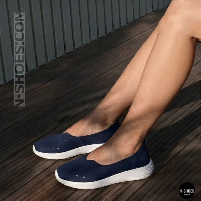 Синие женские слипоны Grunberg 157219-01-04 Navy 6237 для комфорта