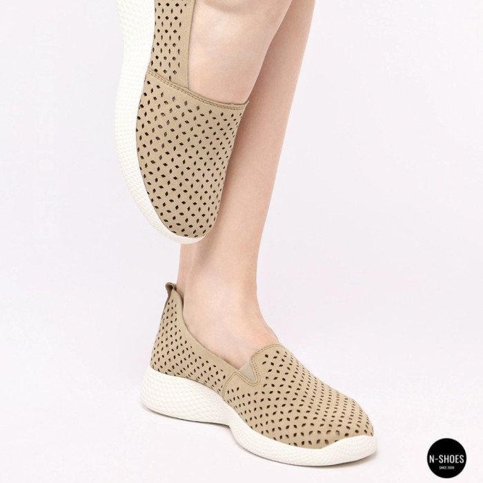 Comfortable Women's Slip-Ons Grunberg 157558-10-03 Beige