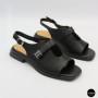 Comfortable Black Leather Sandals ALLSY 211039 Lonza 212442 Ramsi Black 6247