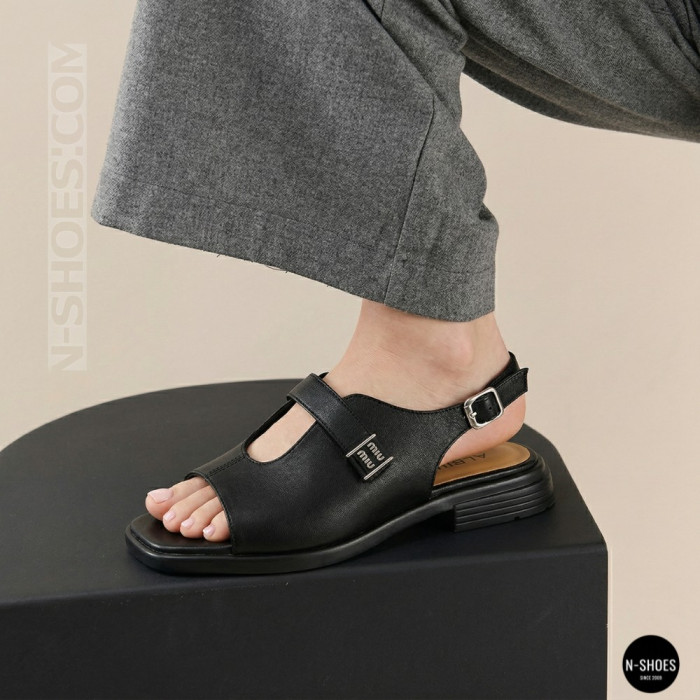 Комфортные черные кожаные босоножки ALLSY 211039 Lonza 212442 Ramsi Black 6247