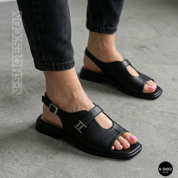 Комфортные черные кожаные босоножки ALLSY 211039 Lonza 212442 Ramsi Black 6247