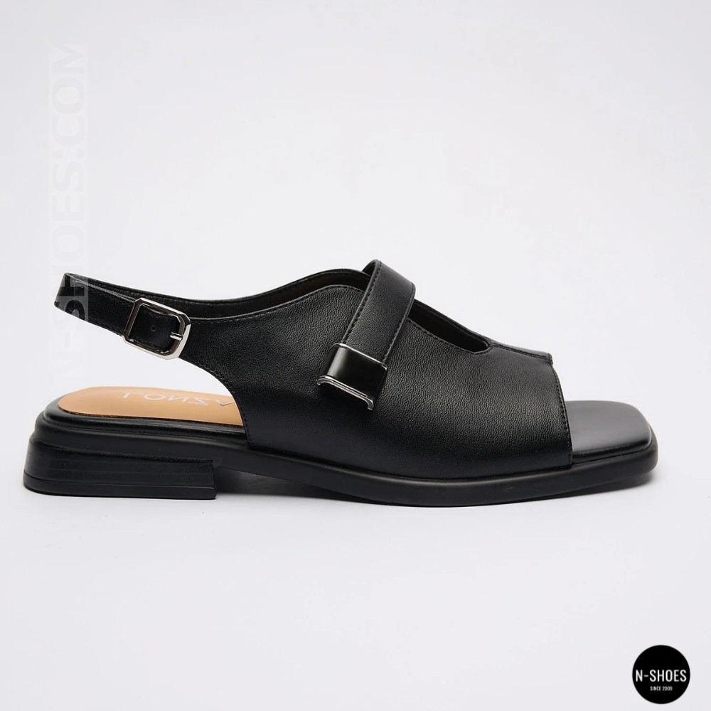 Comfortable Black Leather Sandals ALLSY 211039 Lonza 212442 Ramsi Black 6247