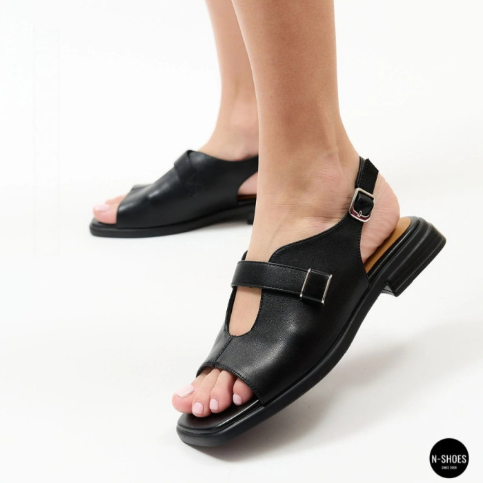Комфортные черные кожаные босоножки ALLSY 211039 Lonza 212442 Ramsi Black 6247