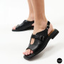 Comfortable Black Leather Sandals ALLSY 211039 Lonza 212442 Ramsi Black 6247