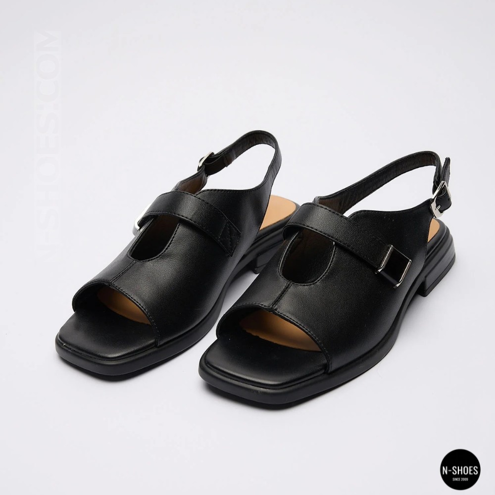 Comfortable Black Leather Sandals ALLSY 211039 Lonza 212442 Ramsi Black 6247