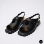 Comfortable Black Leather Sandals ALLSY 211039 Lonza 212442 Ramsi Black 6247