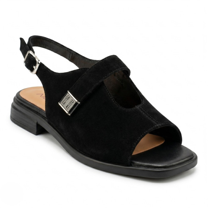 Черные замшевые босоножки ALLSY 211039 Lonza 212441 black 6248 для вашего комфорта