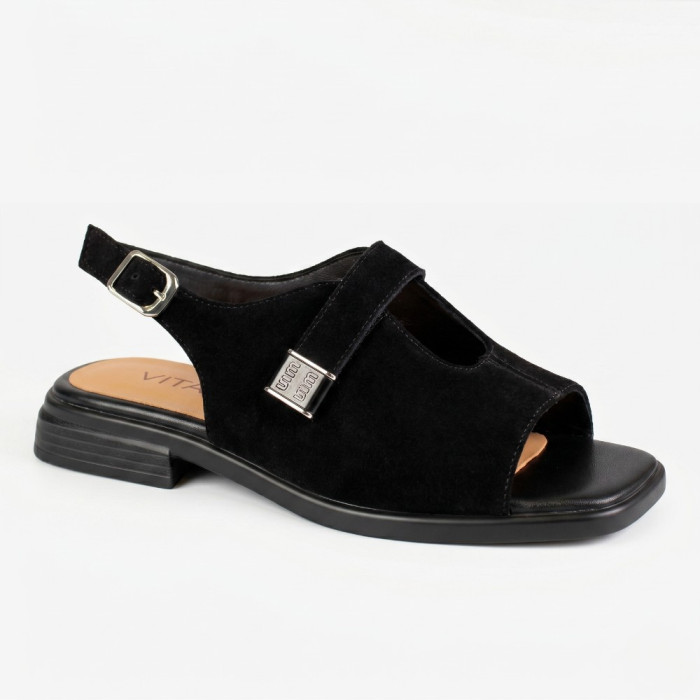 Черные замшевые босоножки ALLSY 211039 Lonza 212441 black 6248 для вашего комфорта