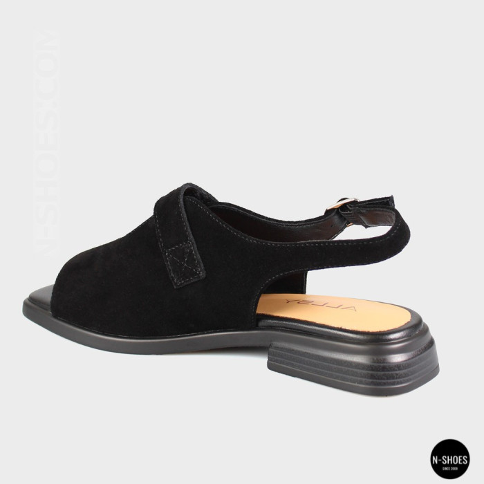 Черные замшевые босоножки ALLSY 211039 Lonza 212441 black 6248 для вашего комфорта