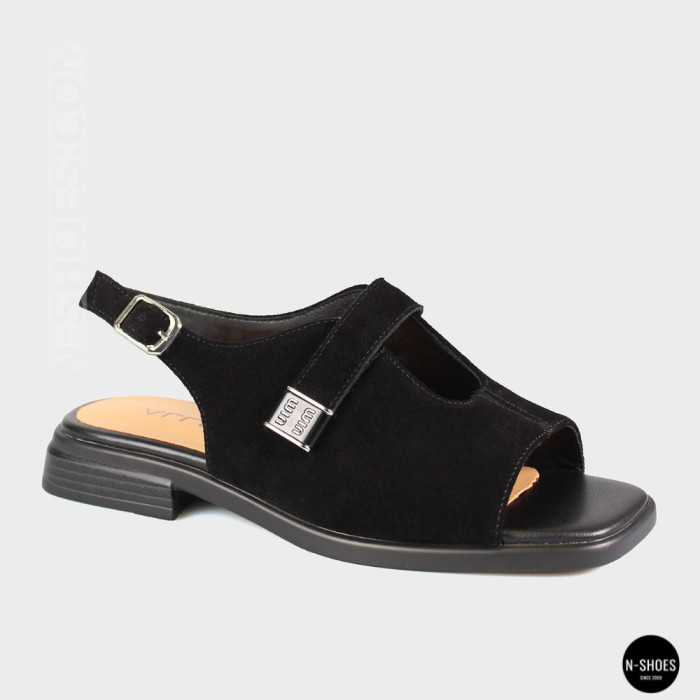 Черные замшевые босоножки ALLSY 211039 Lonza 212441 black 6248 для вашего комфорта