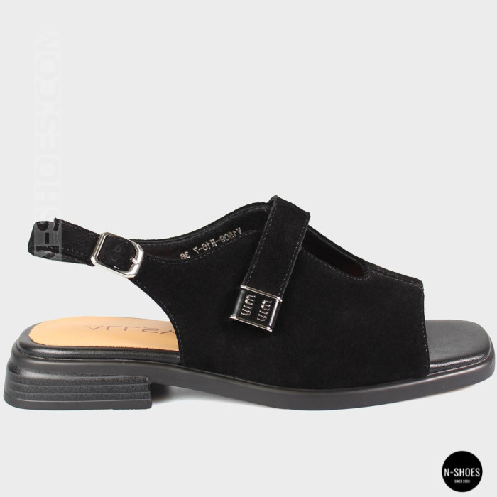 Черные замшевые босоножки ALLSY 211039 Lonza 212441 black 6248 для вашего комфорта