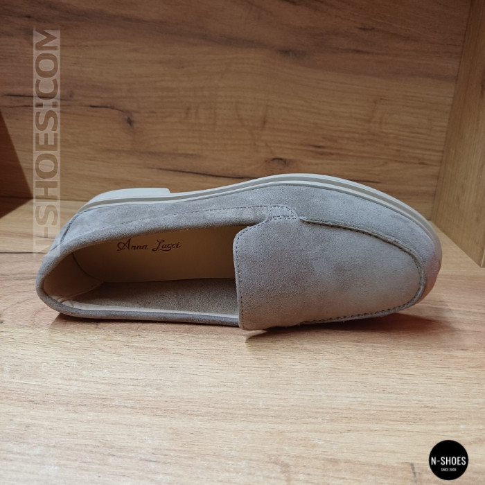 Женские бежевые замшевые лоферы Anna Lucci 207778 DXL1157-9E BEIGE Lonza 207779 6256 в стиле