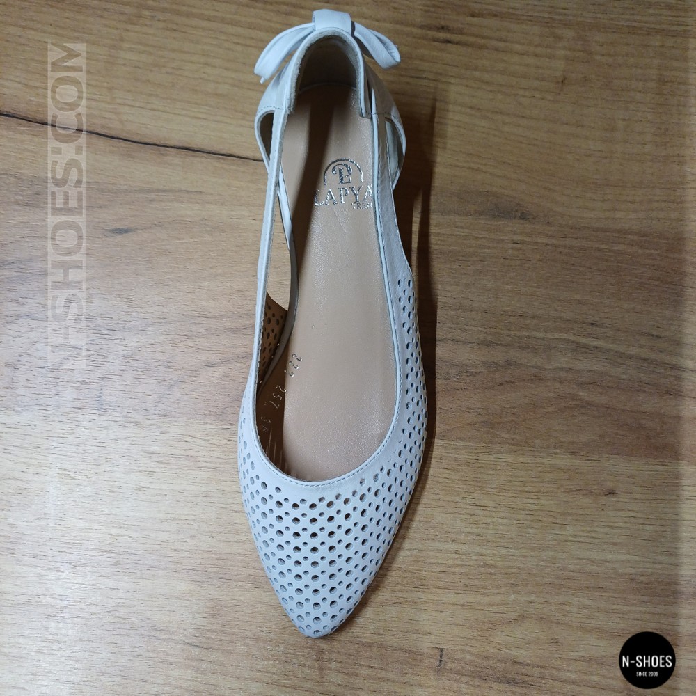 Элегантные белые слингбэки Lapya Trend 223-270 bayaz deri Evromoda 066 6259 с перфорацией