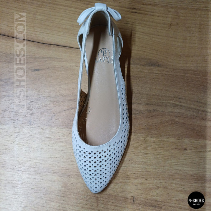 Елегантні білі слінгбеки Lapya Trend 223-270 bayaz deri 6259 Evromoda 066 з перфорацією