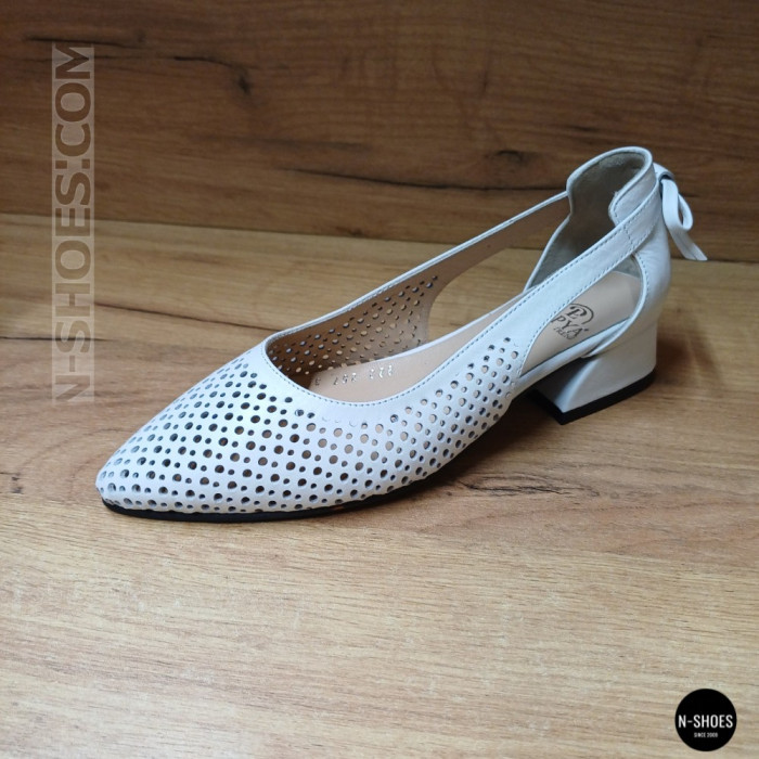 Елегантні білі слінгбеки Lapya Trend 223-270 bayaz deri 6259 Evromoda 066 з перфорацією
