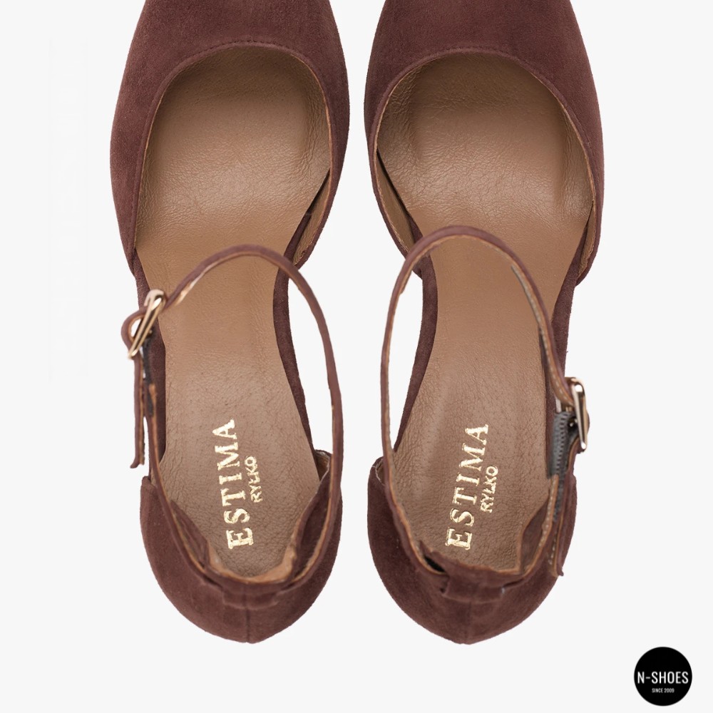 Women's Brown Suede Pumps RYLKO ESTIMA DOLLY F8KT5_3TI 6260