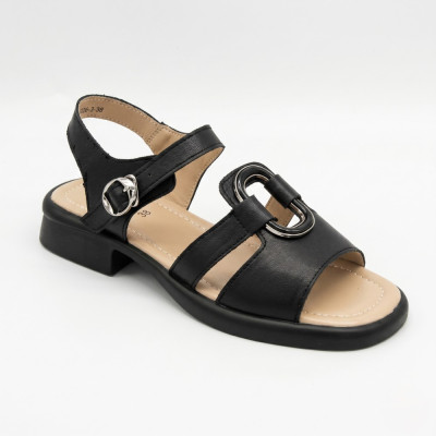 Women's black leather sandals Allsy 2100670 8004-3 black 6262