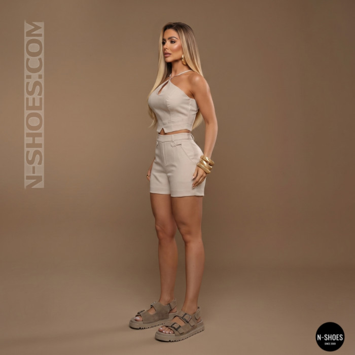Спортивные бежевые босоножки Allsy 209749 22023k33-1 khaki 6267