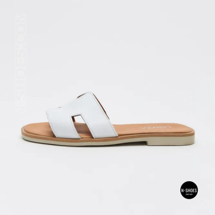 White Leather Sandals HERMES Oran 212827 Lonza 212609 94404304-1 l 6270 in Quiet Luxury Style