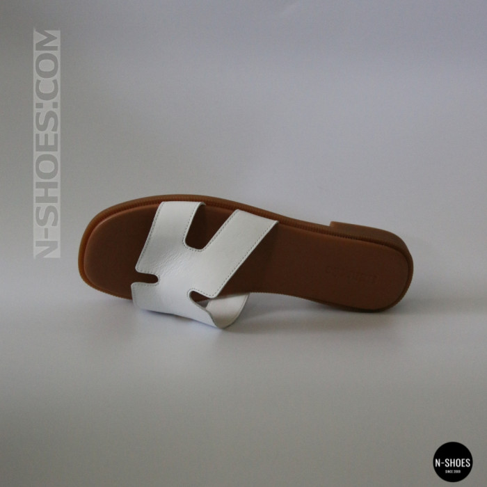 White Leather Sandals HERMES Oran 212827 Lonza 212609 94404304-1 l 6270 in Quiet Luxury Style