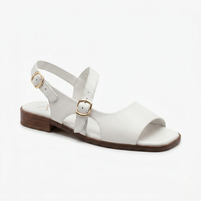 Женские белые босоножки Lonza New York 213954 24052 White 6271 турецкого производства турецкого производства из натуральной кожи элегантные