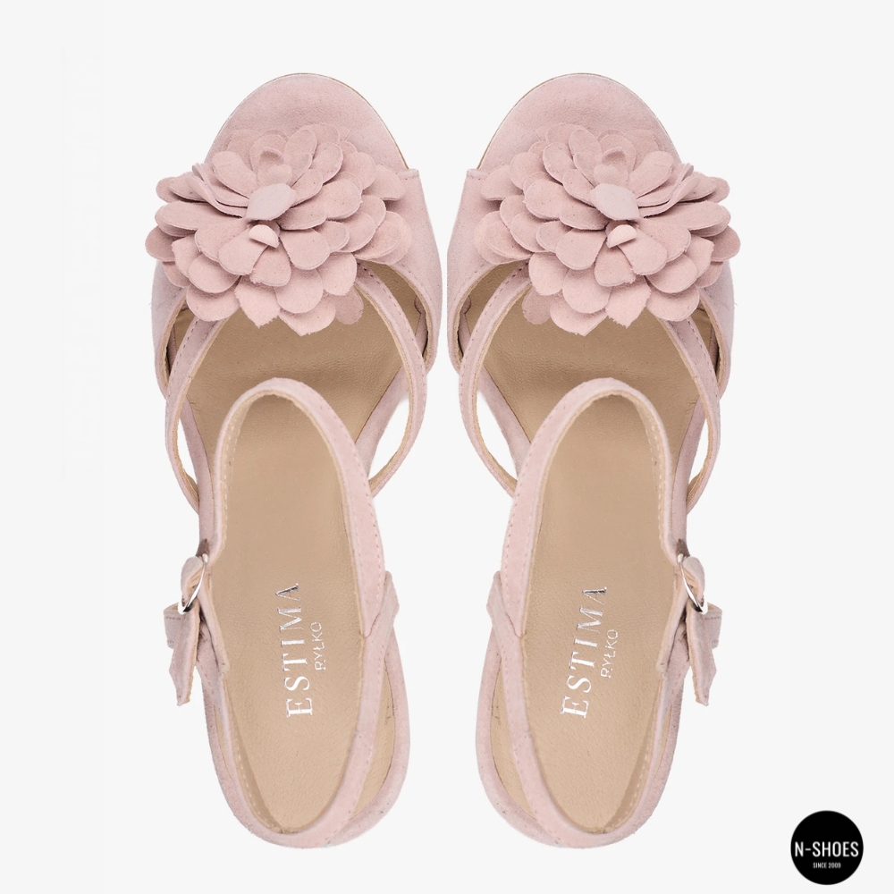 Elegant Light Pink Suede Sandals RYLKO REBEKA 9DG88_R8 _5EVF 6274