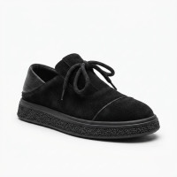Жіночі анатомічні туфлі Allsy 216245 XJ2026-149-1 Lonza 219988 6292 BLACK SUEDE чоні демісезонні з натуральної замші