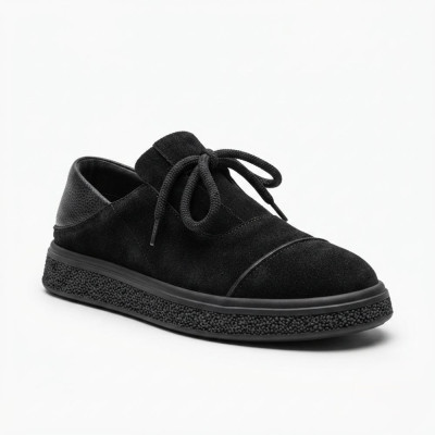 Женские анатомические туфли Allsy 216245 XJ2026-149-1 Lonza 219988 6292 BLACK SUEDE демисезонные чоны из натуральной замши