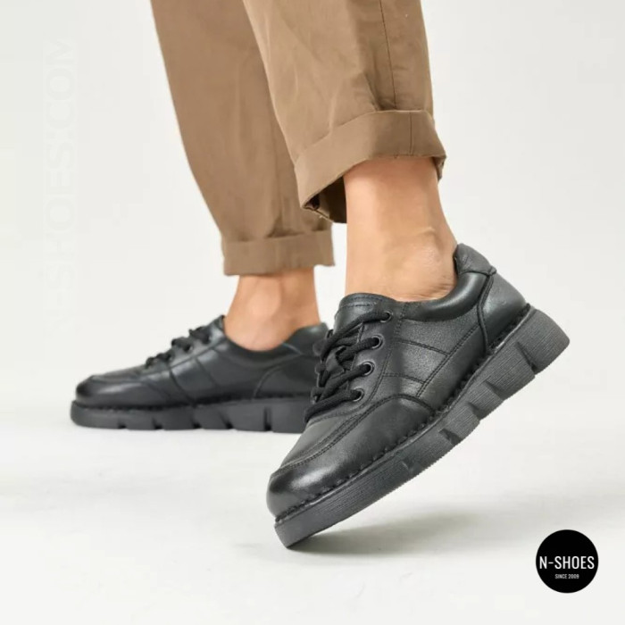Women's Leather Platform Shoes Allsy 220131 Lonza 220132 BLACK KOGA