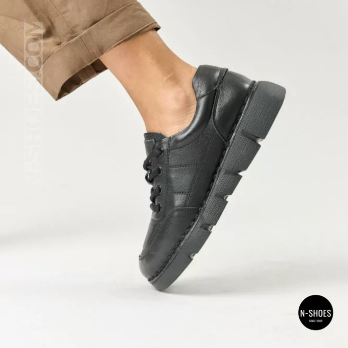 Women's Leather Platform Shoes Allsy 220131 Lonza 220132 BLACK KOGA