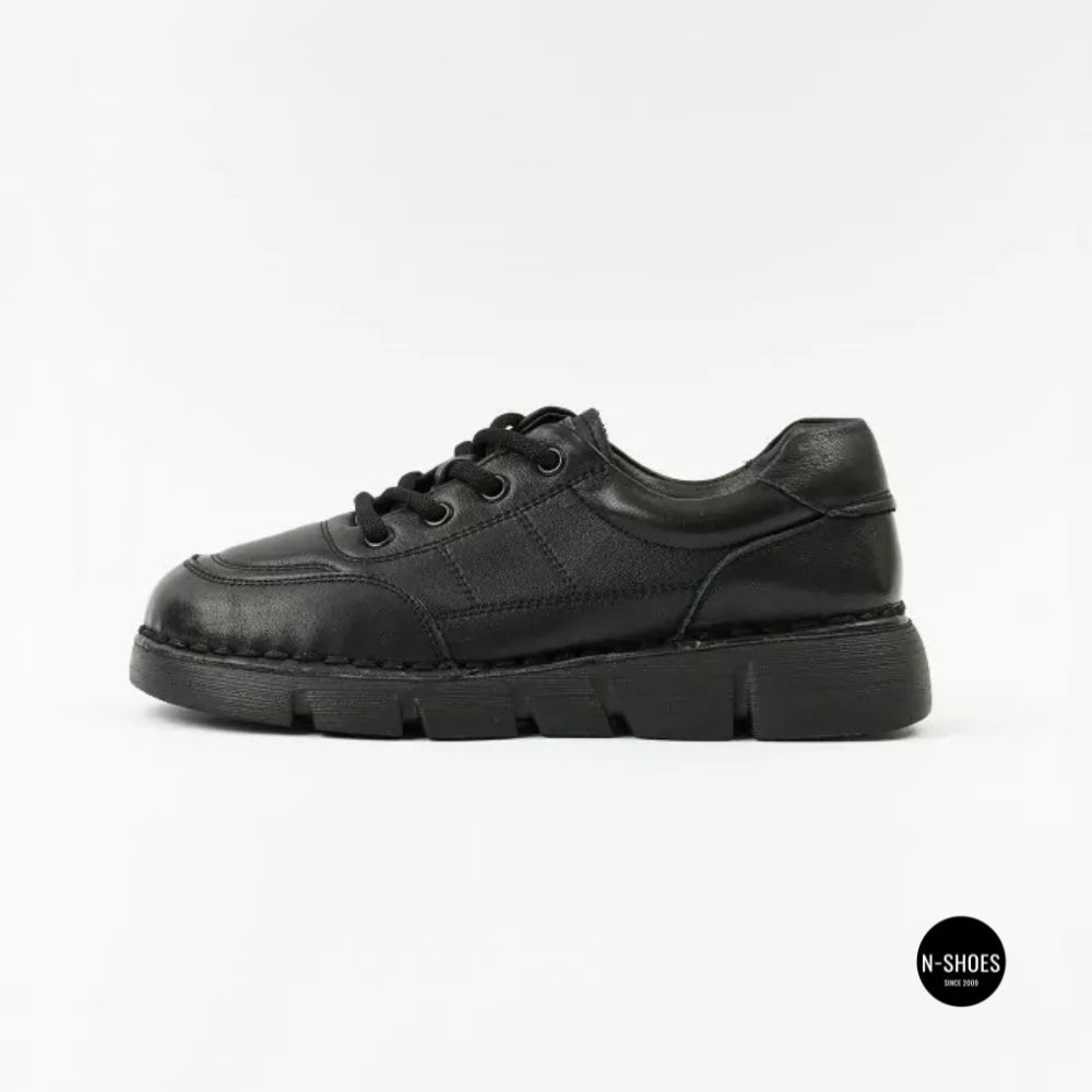 Жіночі шкіряні туфлі на платформі Allsy 220131 86722-21 Lonza 220132 6294 BLACK KOGA