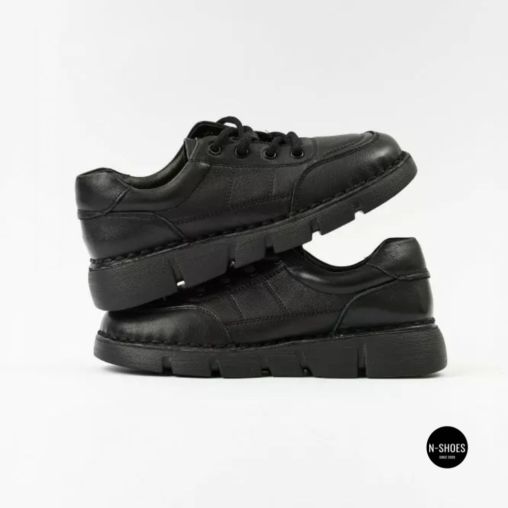Жіночі шкіряні туфлі на платформі Allsy 220131 86722-21 Lonza 220132 6294 BLACK KOGA