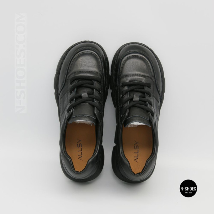 Women's Leather Platform Shoes Lonza 6294 BLACK KOGA