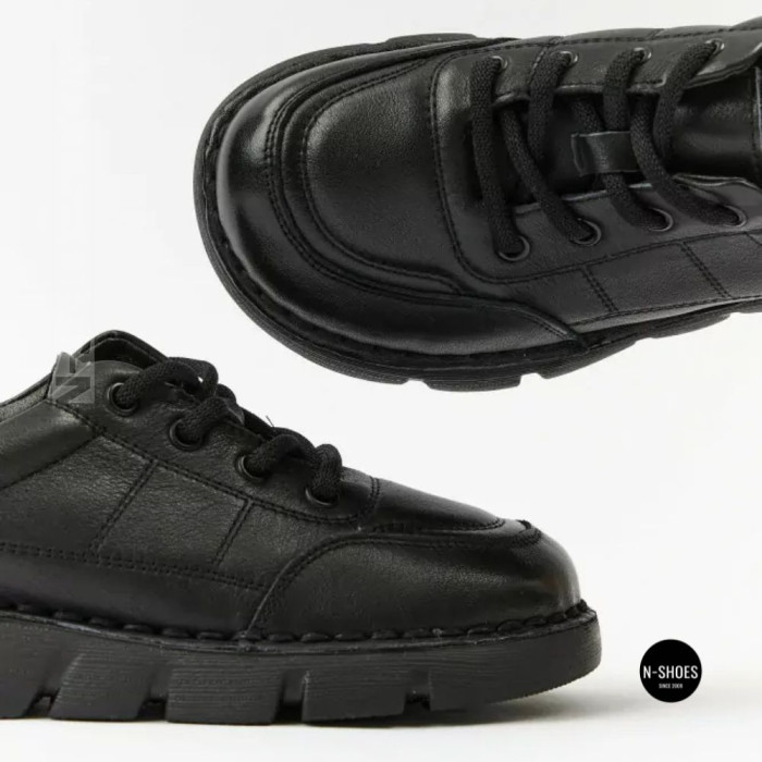 Women's Leather Platform Shoes Lonza 6294 BLACK KOGA