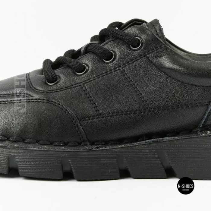 Women's Leather Platform Shoes Lonza 6294 BLACK KOGA
