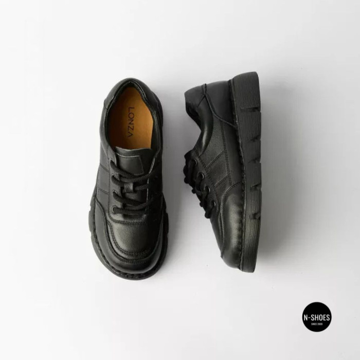Women's Leather Platform Shoes Lonza 6294 BLACK KOGA