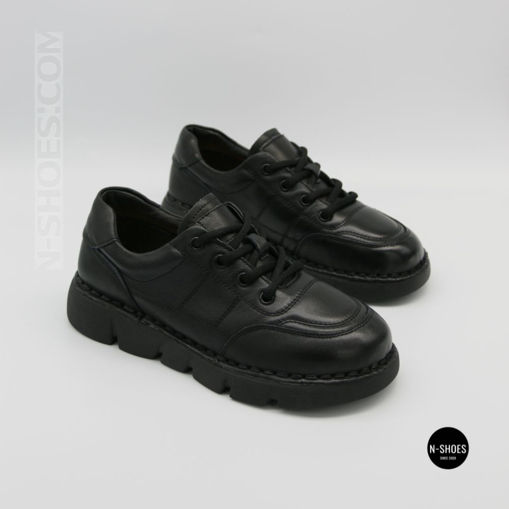 Жіночі шкіряні туфлі на платформі Allsy 220131 86722-21 Lonza 220132 6294 BLACK KOGA