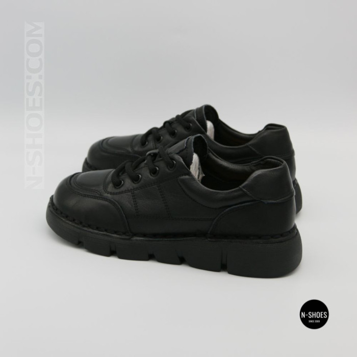 Women's Leather Platform Shoes Lonza 6294 BLACK KOGA