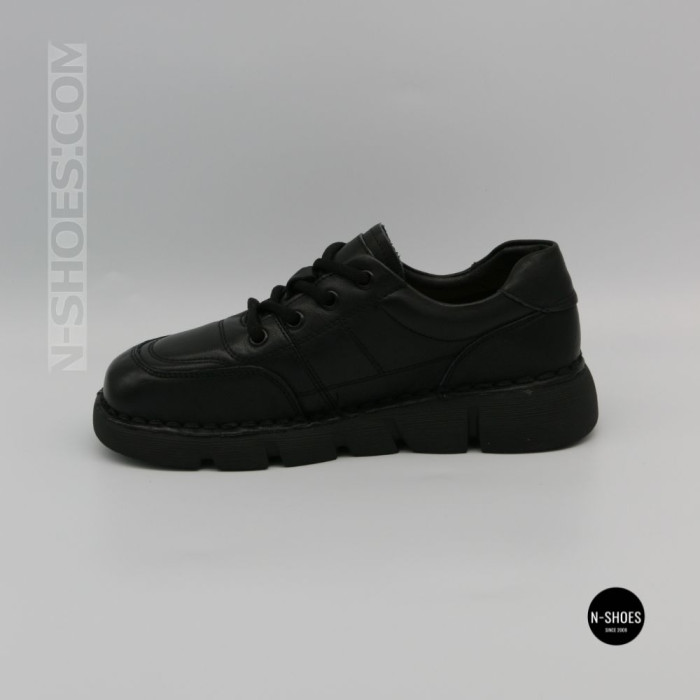 Women's Leather Platform Shoes Lonza 6294 BLACK KOGA