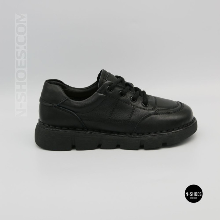 Women's Leather Platform Shoes Lonza 6294 BLACK KOGA