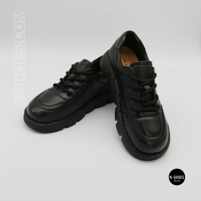 Women's Leather Platform Shoes Lonza 6294 BLACK KOGA