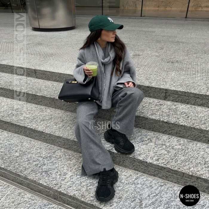 Трендовые черные кроссовки Allsy 216188 218513 Lonza 219947 6299 BLACK в стиле Balenciaga