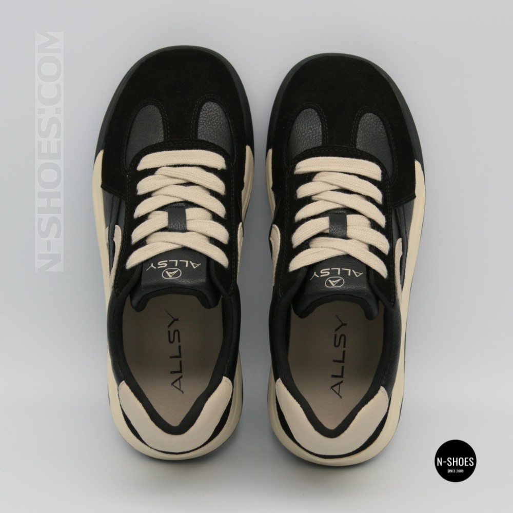 ALLSY 214794 8878-7 6300 Beige-Black Sneakers - Everyday Style
