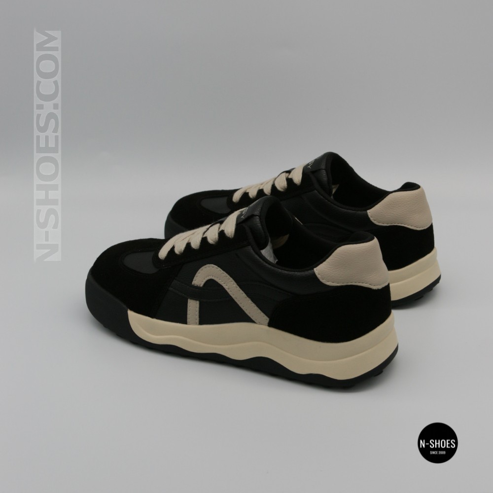 ALLSY 214794 8878-7 6300 Beige-Black Sneakers - Everyday Style