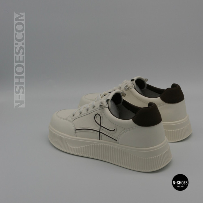 КроссовкиAllsy 218829 218828 65319-1 6301 White-Brown: комфорт из натуральной кожи